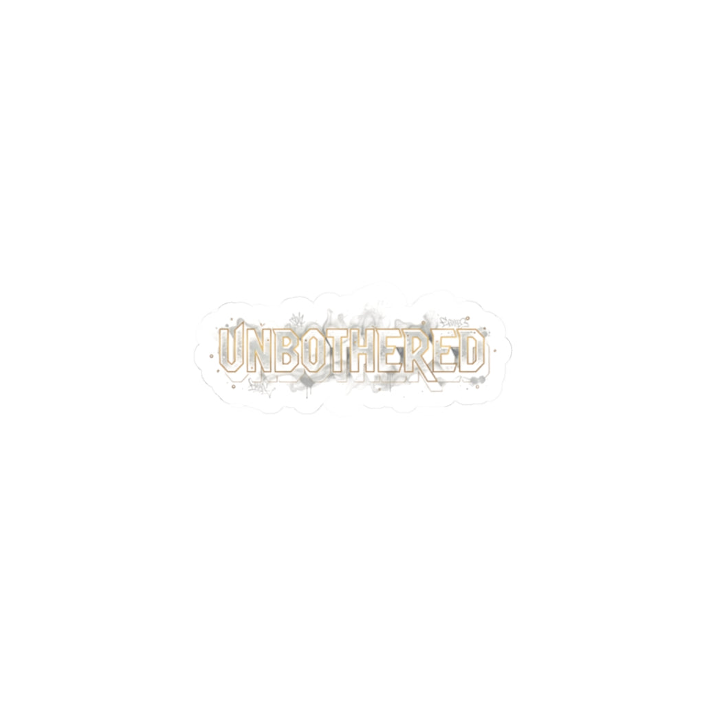 "Unbothered" typography sticker | grocery trauma, brokelife humor