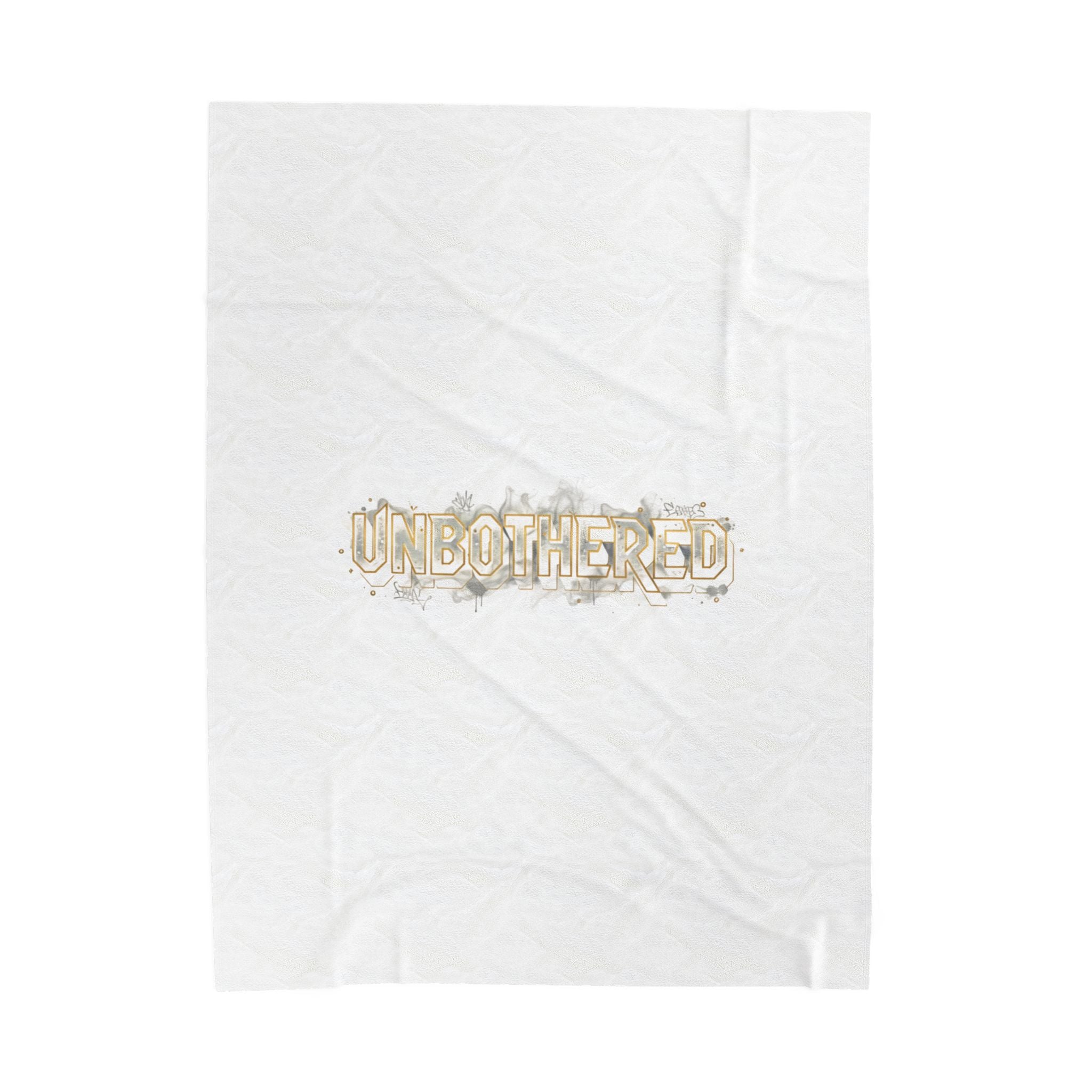 Unbothered Typography Velveteen Plush Blanket | Cost of Living Humor, brokelife meme